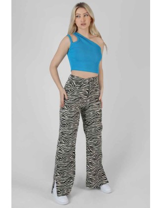 Asymmetric Strap Top Blue