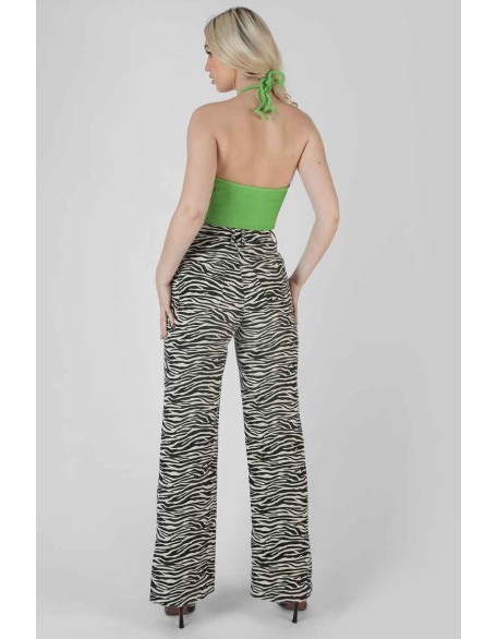 Keyhole Strappy Crop Top Green