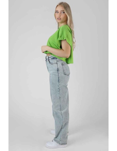 Boxy Oversized Cropped T-Shirt Green