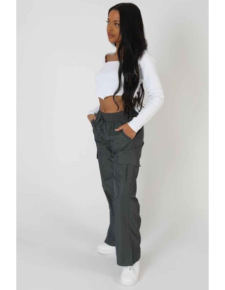 Long Sleeve Hankey Crop Top White