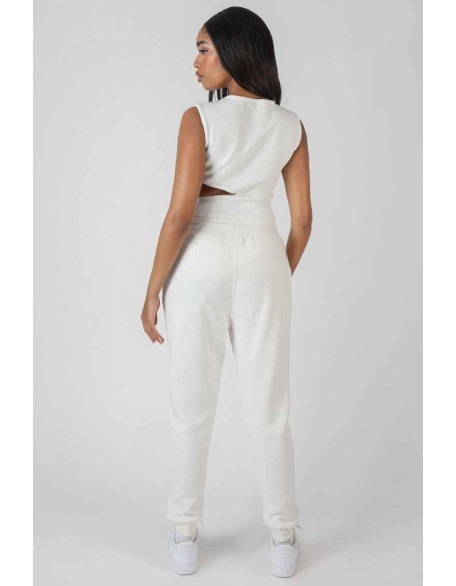 Asymmetric Cut Away Bodysuit White