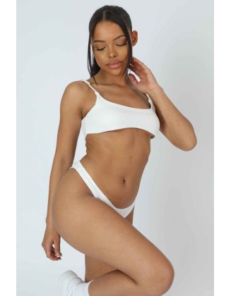 Underbust Ribbed Bra Ivory