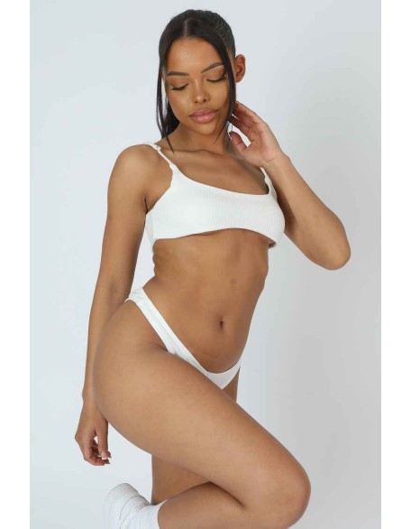 Underbust Ribbed Bra Ivory