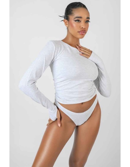 V Front Knicker Oatmeal Marl