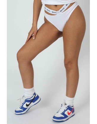 Nyc Elastic Cheeky Bum Knicker White