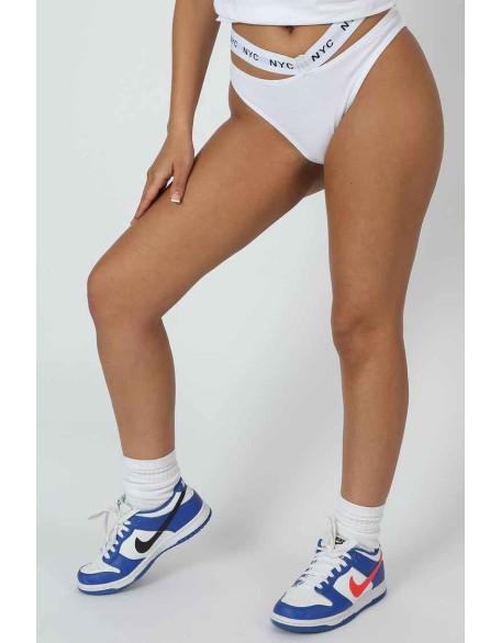 Nyc Elastic Cheeky Bum Knicker White