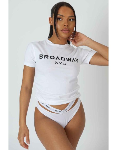 Nyc Elastic Cheeky Bum Knicker White