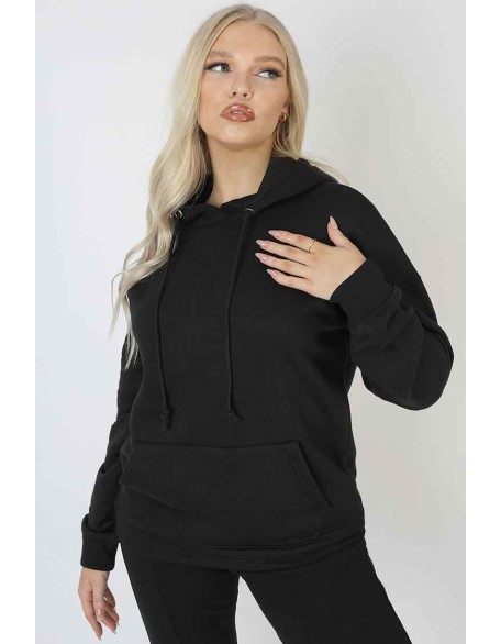 Oversized Hoodie With Front Pocket Black