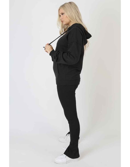 Oversized Hoodie With Front Pocket Black