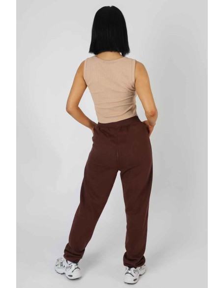 V Neck Sleeveless Ribbed Crop Top Camel