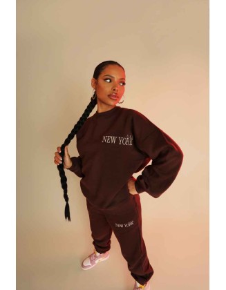 New York Oversized Sweatshirt Chocolate