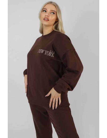 New York Oversized Sweatshirt Chocolate