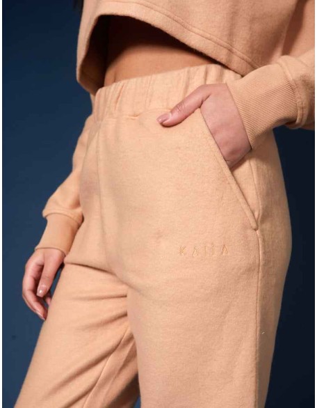 Kaiia Fluffy 90S Joggers Camel