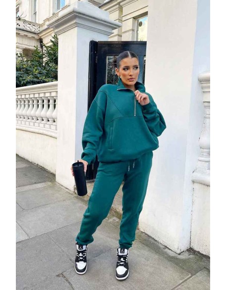 Seam Front 90S Joggers Forest Green