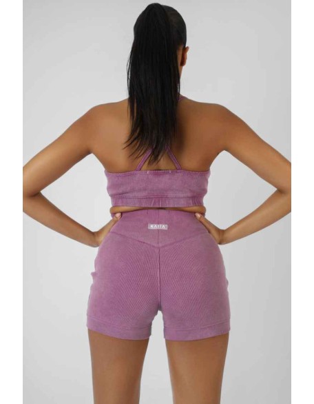 Athleisure Ribbed Booty Shorts Purple