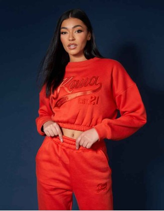 Varsity Tonal Sweatshirt Flame Red