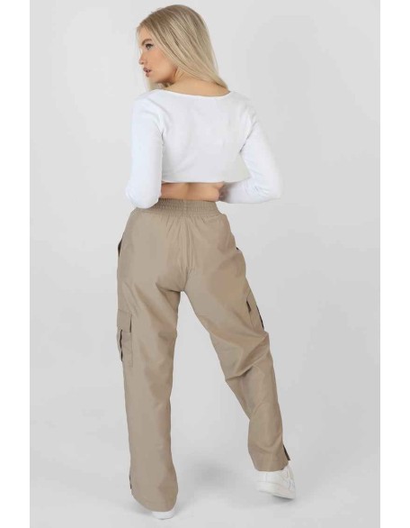 Ribbed Underbust Square Neck Crop Top White