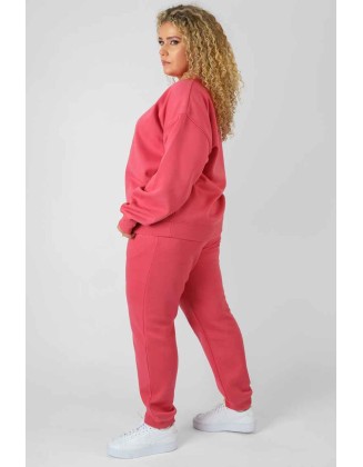 Curve Tonal Embroidery Joggers Coral