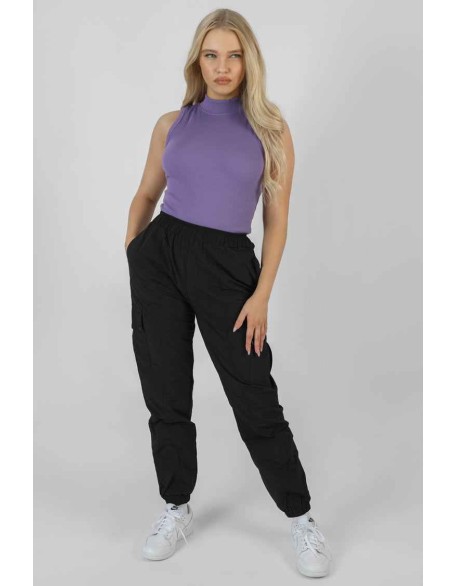 High Neck Rib Bodysuit Violet