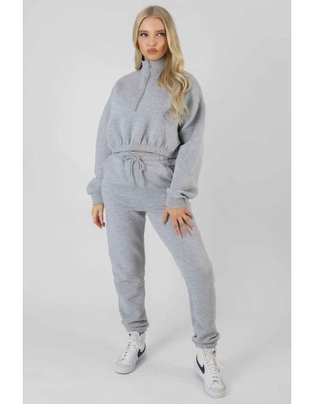 Oversized Rib 90'S Joggers Grey Marl