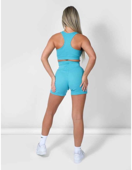 V Neck Kaiia Sport Bralet Ocean Blue