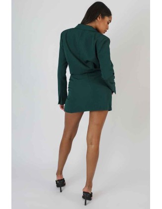 Split Front Mini Skirt Forest Green