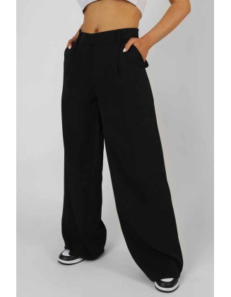 Mid Rise Tailored Trousers Black