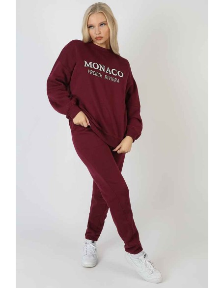 Embroidered Pocket 90'S Joggers Berry