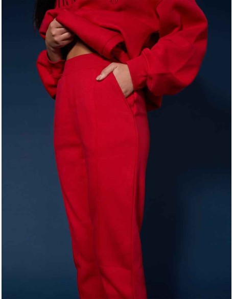 Seam Front 90S Joggers Red