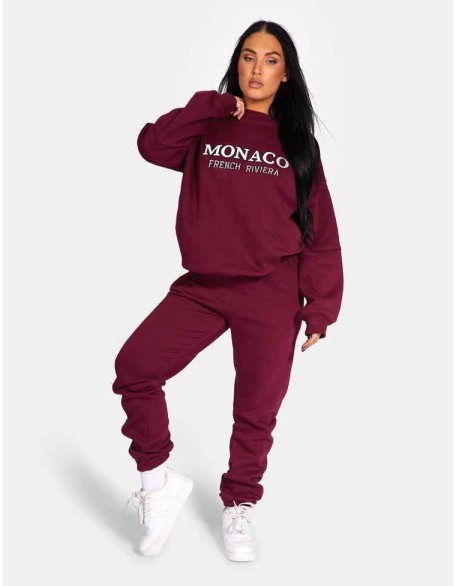 Monaco Embroidered Sweatshirt Berry