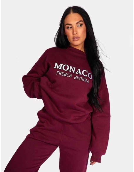Monaco Embroidered Sweatshirt Berry
