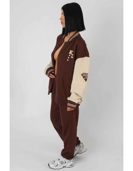 Kaiia Varsity 90'S Jogger Chocolate