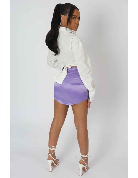 Wrap Waist Poplin Shirt White