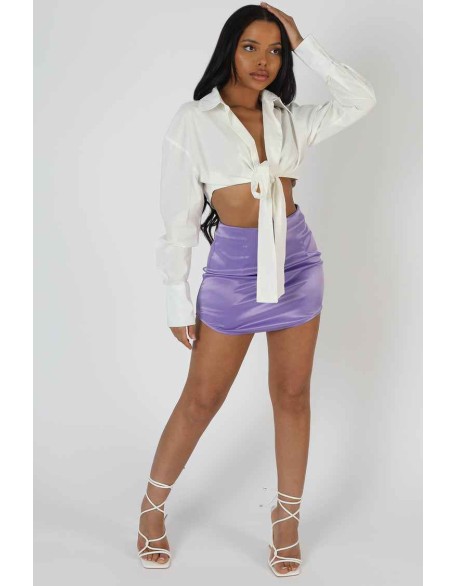 Wrap Waist Poplin Shirt White