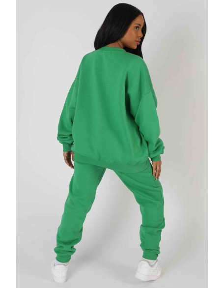 Oversized Columbia Slogan Sweatshirt Green