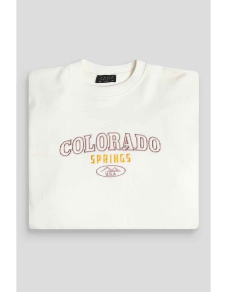 Colorado Springs Oversized Sweatshirt Ecru