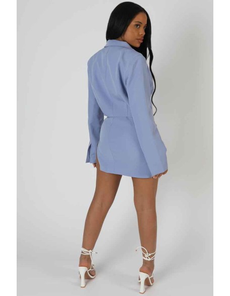 Split Front Mini Skirt Bluebell