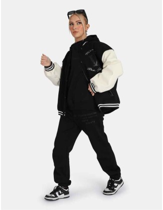 Oversized Fit Printed Jogger Black