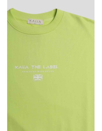 Graphic Oversized Sweatshirt Lime