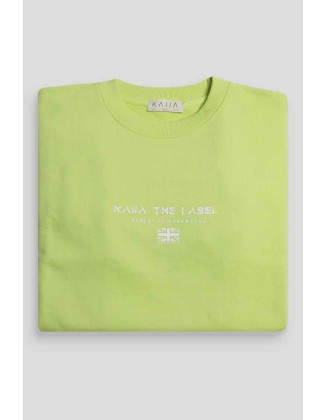 Graphic Oversized Sweatshirt Lime