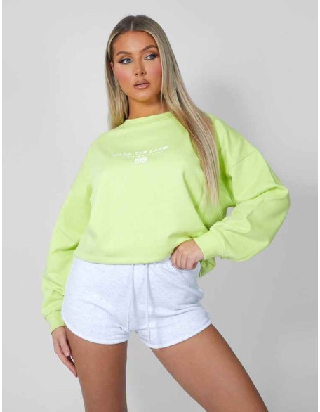 Graphic Oversized Sweatshirt Lime