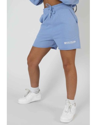 Graphic Qr Code Sweat Shorts Bluebell