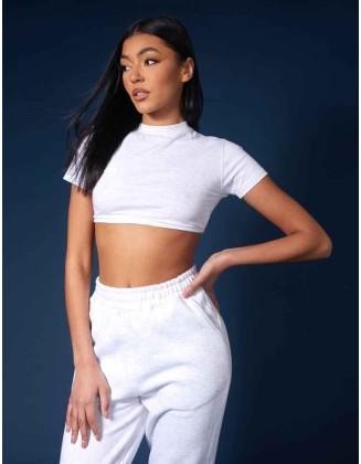 Ultimate Short Sleeve Underbust T-Shirt Oatmeal Marl