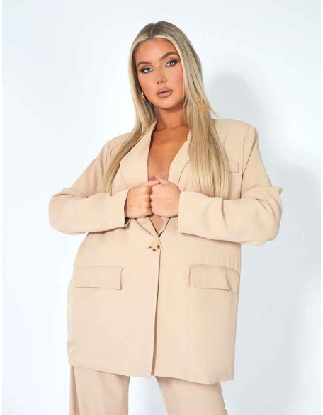 Oversized Dad Blazer Sand