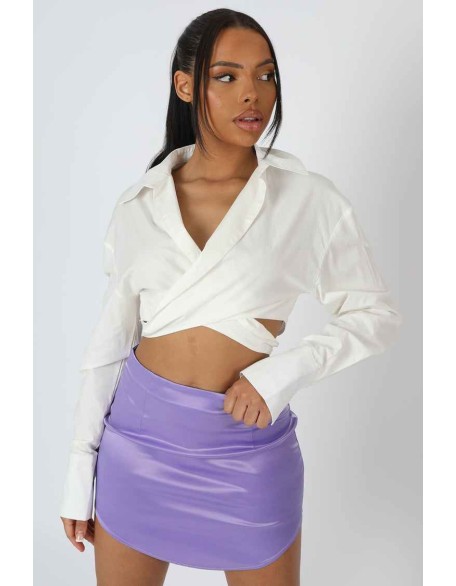 Curved Hem Skirt Bluebell