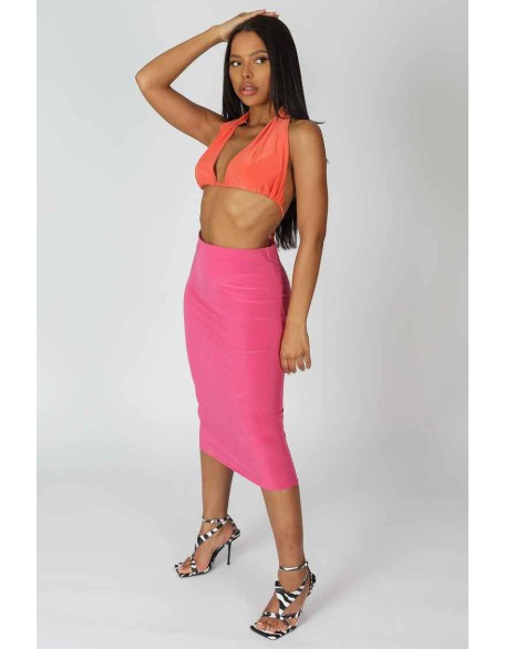 Slinky Halterneck Top Orange