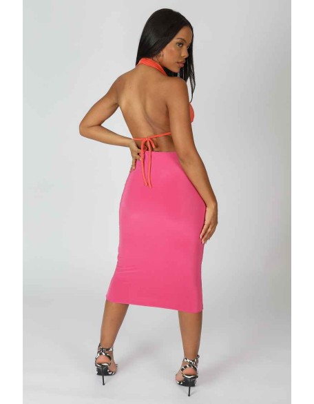 Slinky Halterneck Top Orange