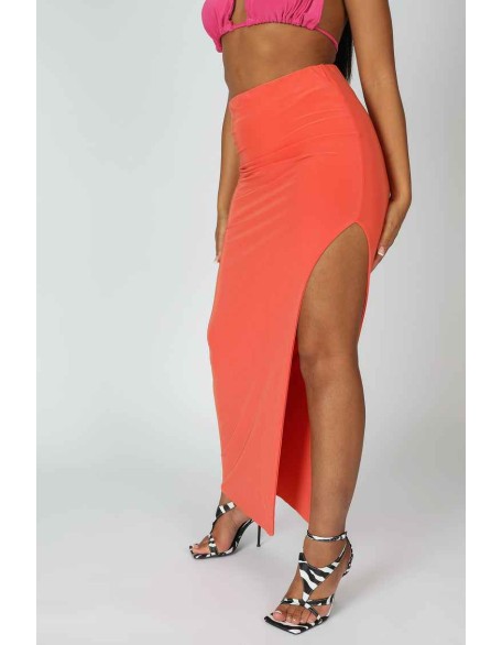 Slinky Midaxii Skirt Orange