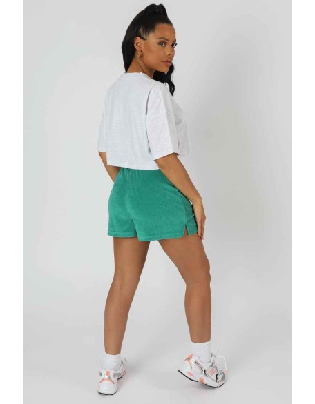 Towelling Runner Shorts Green