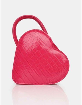 The Roux Bright Pink Croc Heart Grab Bag
